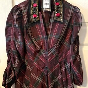 NWT Nanette Lepore size 8 Lady Detective top